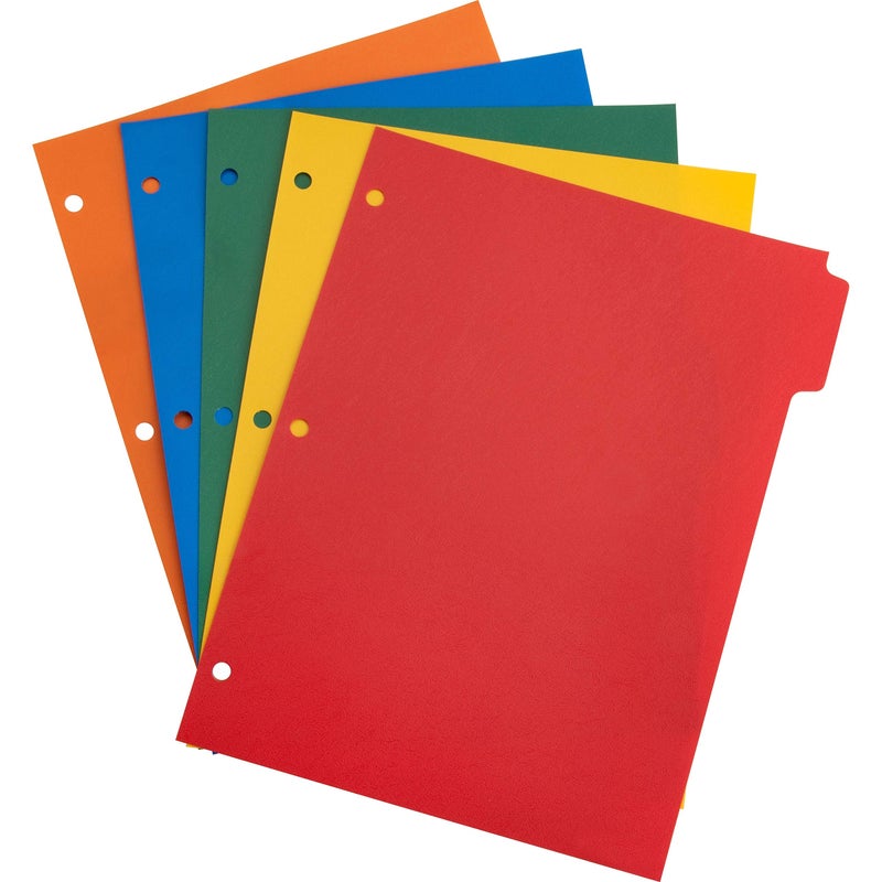 Manaloom 3 Ring Binder Dividers, 5 Color Tabs Poly Index Dividers, Letter Sized - Extra Durable for School, College, Kids and Adults - 15 Sheets - Image 2